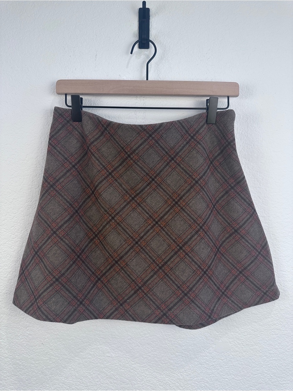 Princess Polly NWT Brown Plaid A Line Mini Skirt Size 8 Fall